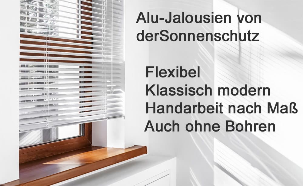 Alu-Jalousien nach Maß - Jalousien aus Alu innen für Türen und Fenster.