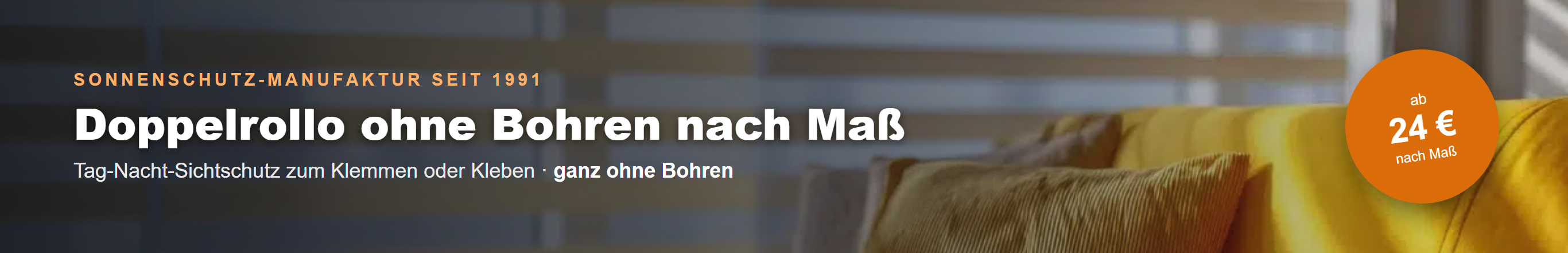 Doppelrollo ohne Bohren nach Maß