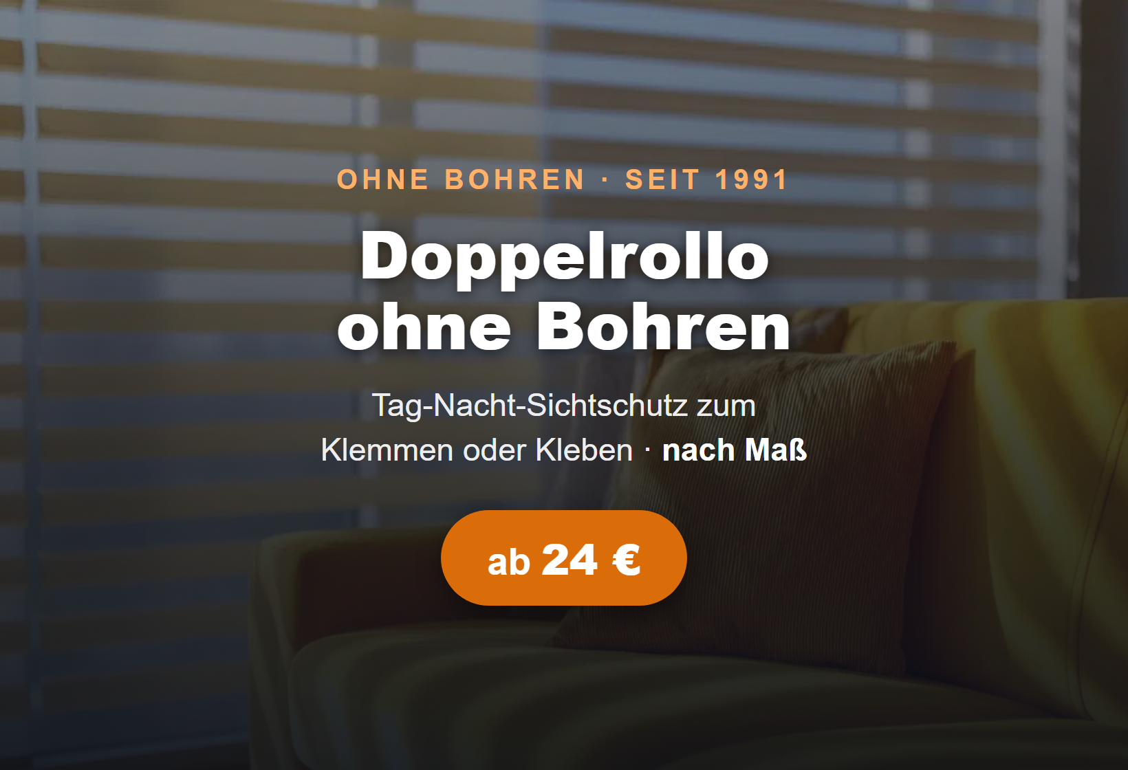 Doppelrollo ohne Bohren nach Maß