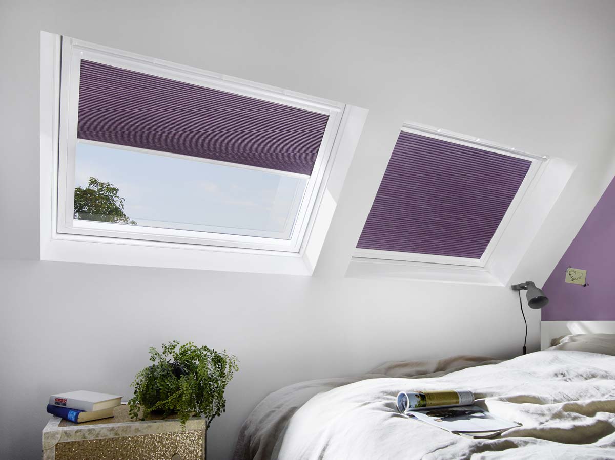Dachfenster Plissee für Schlafzimmer und Ruheräume auf Maß.