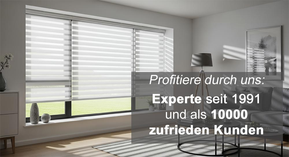 Doppelrollos mit Kassette auf Maß beim Profi kaufen - Wir sind derSonnenschutz!