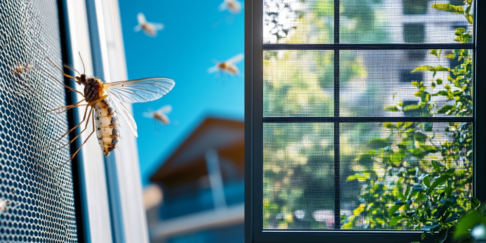 Insektenschutz außen montieren.