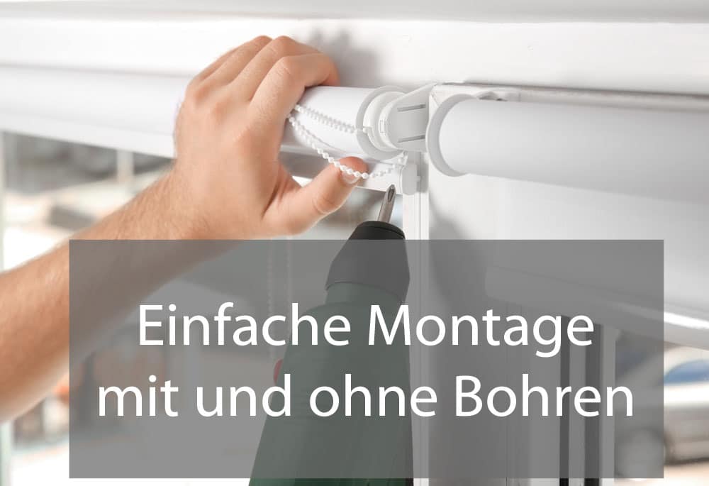 Sonnenrollo mit und ohne Bohren montieren