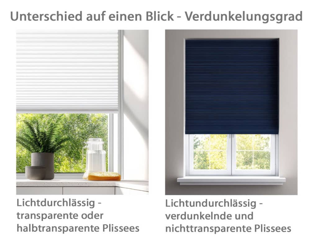 Verdunkelungsplissee nach Maß - Plissee Verdunkelung erklärt - Plissee Fenster Verdunkelung