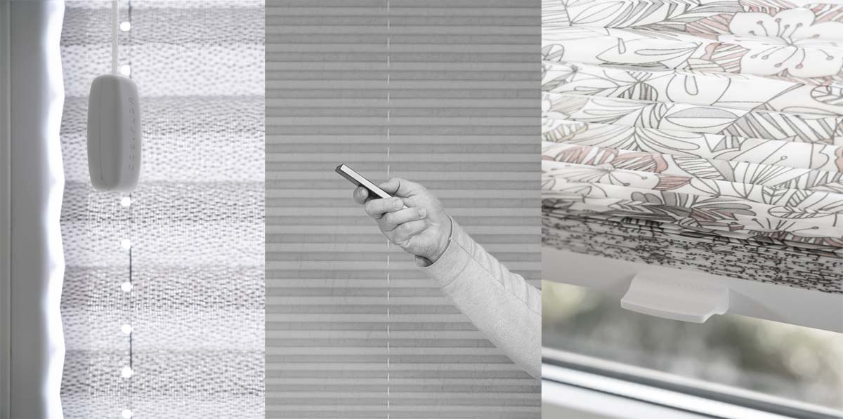 Wabenplissee Bedienarten - So können Sie Plissees am Fenster bewegen.