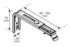 Lamellenvorhang zur Wandmontage mit kleinen Wandwinkeln