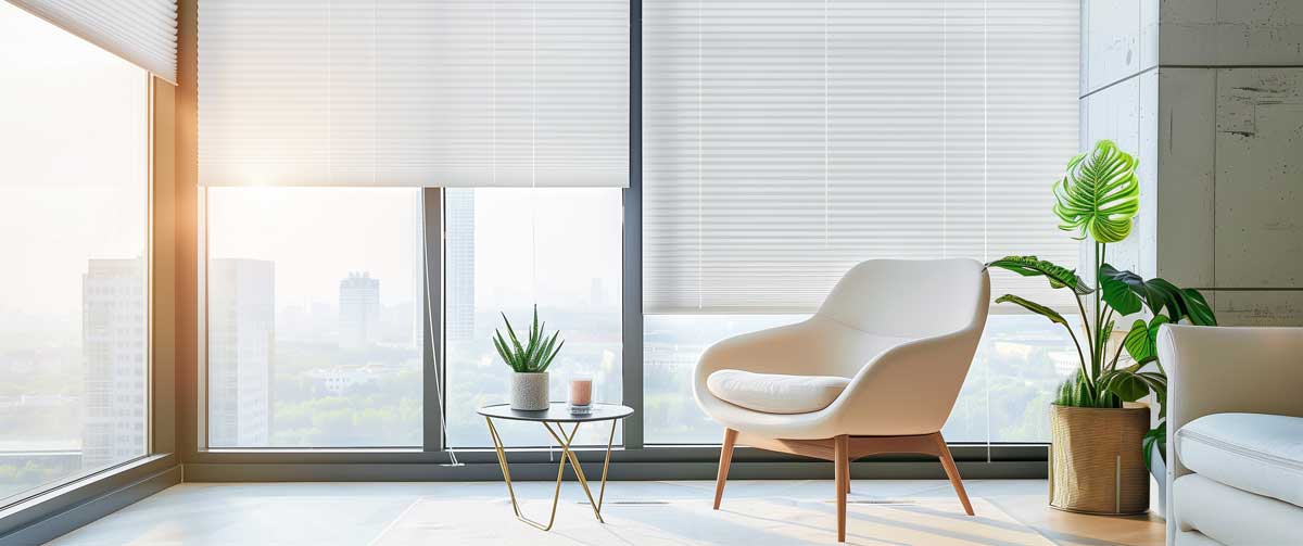 Wohnzimmer Plissee - Sicht- und Lichtschutz für den Wohnbereich.