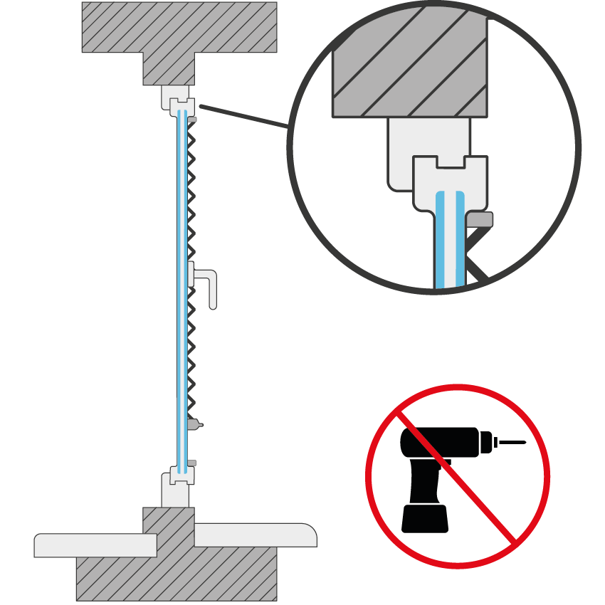 Plissee in der Glasleiste ankleben - Plissees zu kleben.