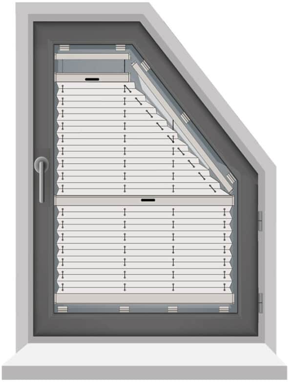 Plissee für 5 und 6 eckige Fenster