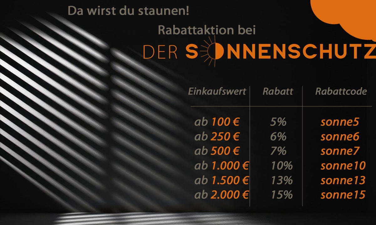 Rabatte bis 15% auf alles.