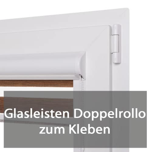 Doppelrollos kleben in der Glasleiste