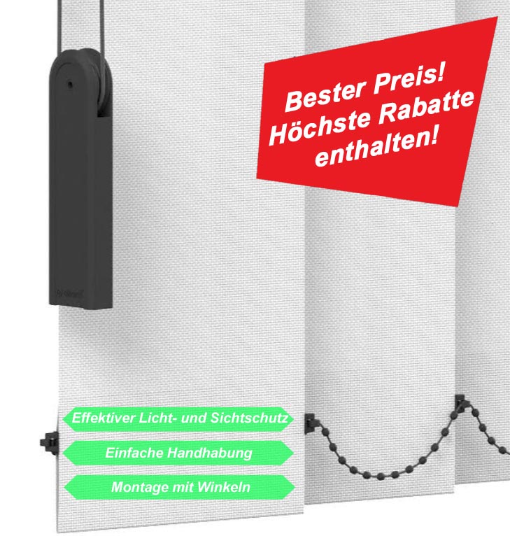 Lamellenvorhang an der Wand günstig montieren mit Winkeln und das zum Bestpreis.