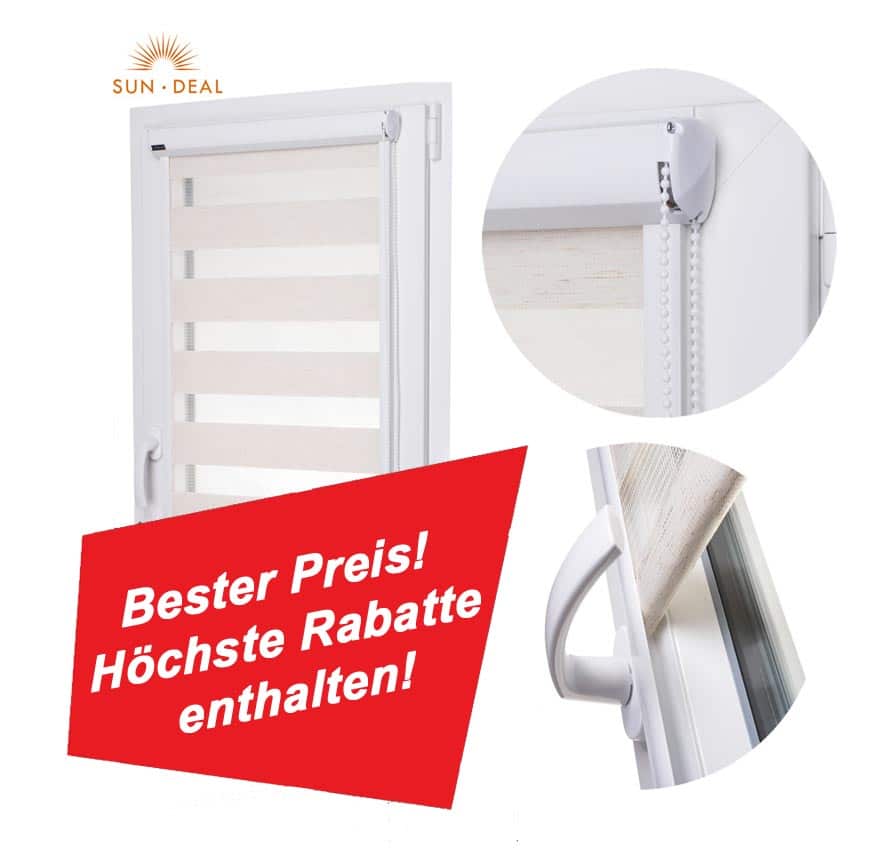 Doppelrollos günstig nach Maß online kaufen. Beste Preise bei derSonnenschutz