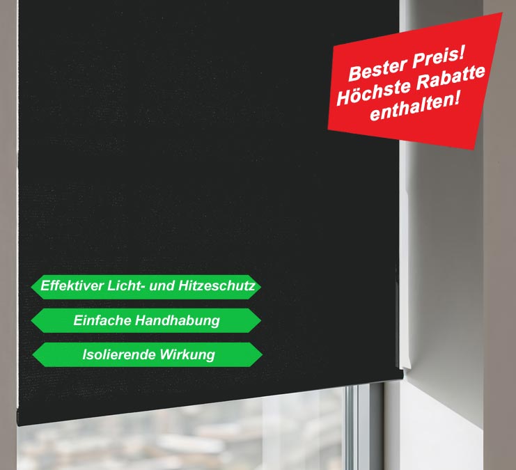Verdunkelungsrollos nach Maß für große und kleine Fenster direkt vom Hersteller.
