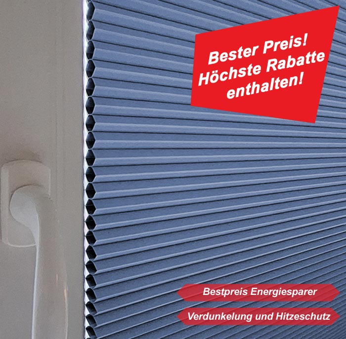 Wabenplissee zum Sichtschutz mit Hitzeschutz und zur Verdunkelung mit Thermo Funktion.