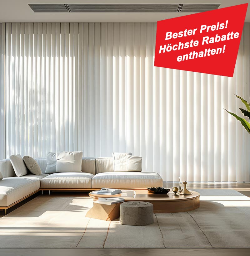 Große Lamellenvorhänge für XXL Fenster mit oder ohne Kopplung bis 10 m Breite